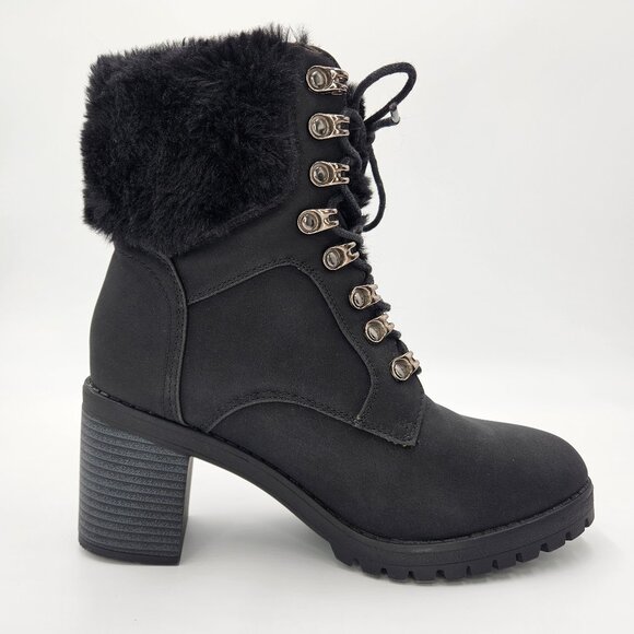 Olivia & Kate Ryder Womens Boot Winter Ankle Heels Lace Up Black Size 8.5 - Picture 7 of 12